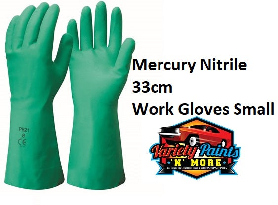 Mercury Nitrile 33cm Work Gloves Small 1 Pair Variety Paints N More