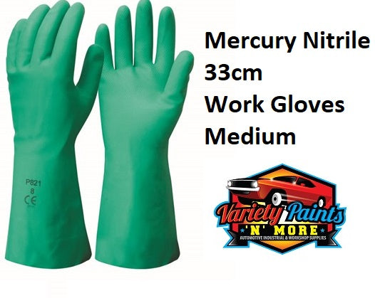Mercury Nitrile 33cm Work Gloves Medium 1 Pair Variety Paints N More