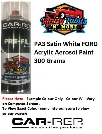 PA3 Satin White FORD Acrylic Aerosol Paint 300 Grams