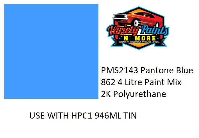 PMS2143 Pantone Blue 862 4 Litre Paint Mix 2K Polyurethane