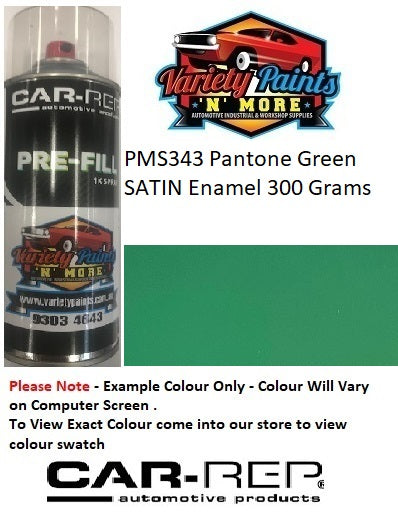 PMS343 Pantone Green SATIN Enamel Custom Spray Paint 300 Grams