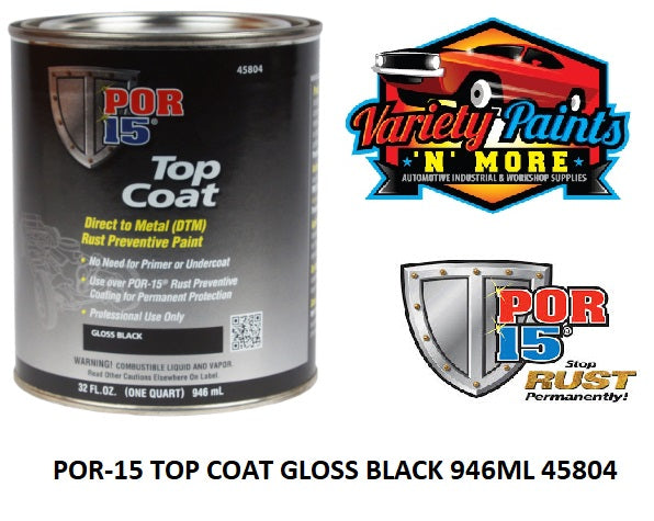 POR-15 TOP COAT GLOSS BLACK 946ML 45804