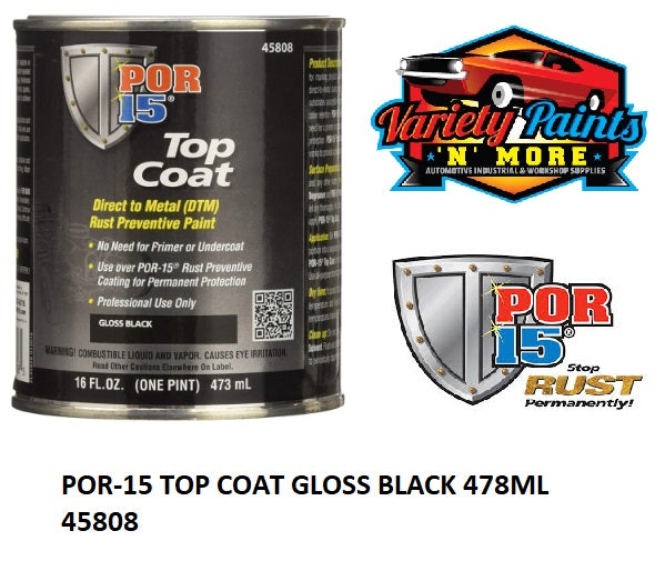 POR-15 TOP COAT GLOSS BLACK 478ML 45808