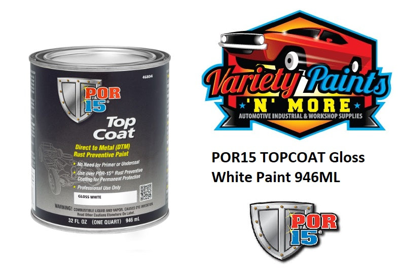 POR15 Topcoat Gloss White 946ml Paint