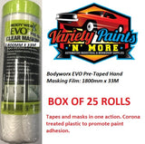 Bodyworx EVO Pre-Taped Hand Masking Film: 1800mm x 33M X 25 UNITS