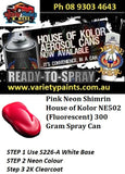 Pink Neon Shimrin House of Kolor NE502 (Fluorescent) 300 Gram Spray Can