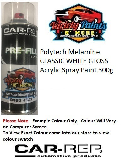 Polytech Melamine CLASSIC WHITE GLOSS Acrylic Spray Paint 300g