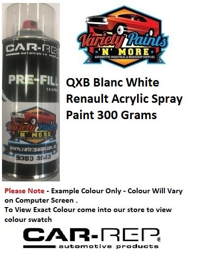 QXB /EEA Blanc White Renault Acrylic Spray Paint 300 Grams