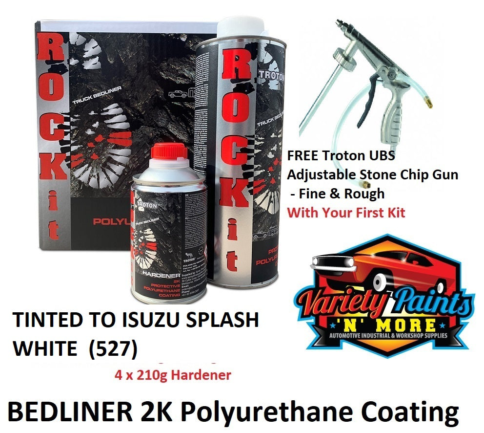 Troton Rangers 2K Polyurethane Bed Liner Protective Coating ISUZU Splash White Kit - 4 Bottle Kit