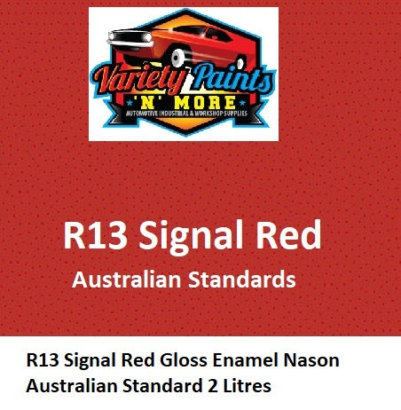 R13 Signal Red Gloss Enamel Nason Australian Standard 2 Litres