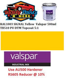 RAL1003 Yellow Valspar 500ml TB510 PU DTM Topcoat 5:1 Group 1
