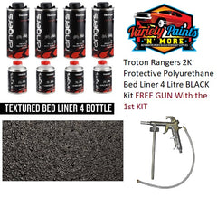 Troton Rangers 2K Protective Polyurethane Bed Liner 4 Litre BLACK Kit