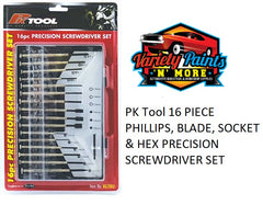 PK Tool 16 Piece PHILLIPS, BLADE, SOCKET & HEX PRECISION SCREWDRIVER SET