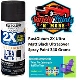 RustOleum 2X Ultra Matt Black Ultracover Spray Paint 340 Grams