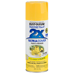 RustOleum 2X Gloss Sun Yellow Ultracover Spray Paint Variety Paints N More Wangara W.A
