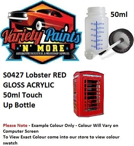 S0427 Lobster RED GLOSS ACRYLIC 50ml Touch Up Bottle