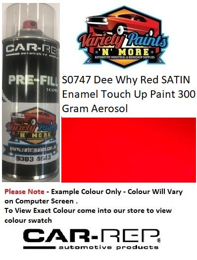 S0747 Dee Why Red SATIN Enamel Touch Up Paint 300 Gram Aerosol