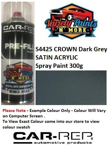 S4425 CROWN CHARCOAL Grey Acrylic Satin Spray Paint 300g 5IS BOX 8A