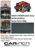 S4425 CROWN CHARCOAL Grey Acrylic Satin Spray Paint 300g