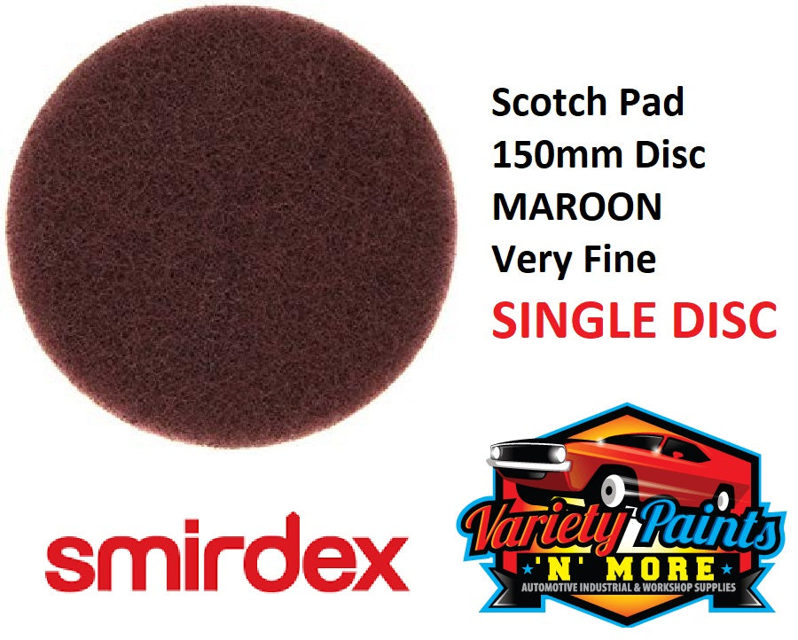 Scotch Brite 150mm Round Disc MAROON Smirdex 1 DISC