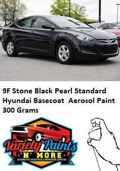 9F Stone Black Pearl Standard Hyundai Basecoat  Aerosol Paint 300 Grams