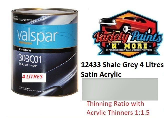 12433 Shale Grey Colorbond SATIN 4 litres Acrylic Paint