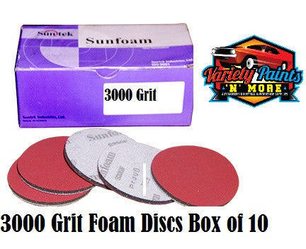 Sunfoam Foam Velcro Discs 150mm x 3000 Grit Pack of 10