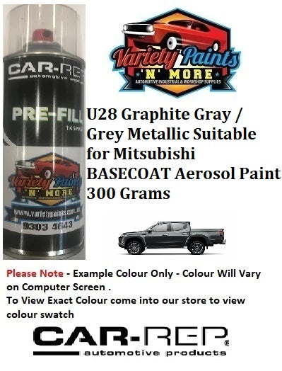 U28 Graphite Gray / Grey Metallic Suitable for Mitsubishi Basecoat Aerosol Paint 300 Grams