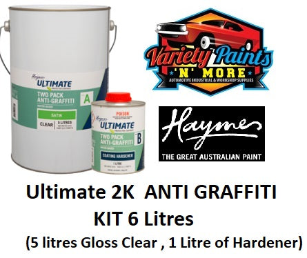 Haymes Ultimate 2 Pack Anti Graffiti Coating Gloss Clear 6 Litre Kit