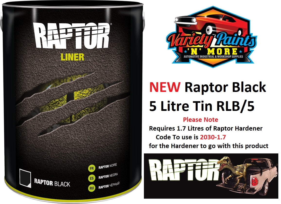 Upol Raptor Bed Liner Kit Black 5 Litre Tin NEW LINE