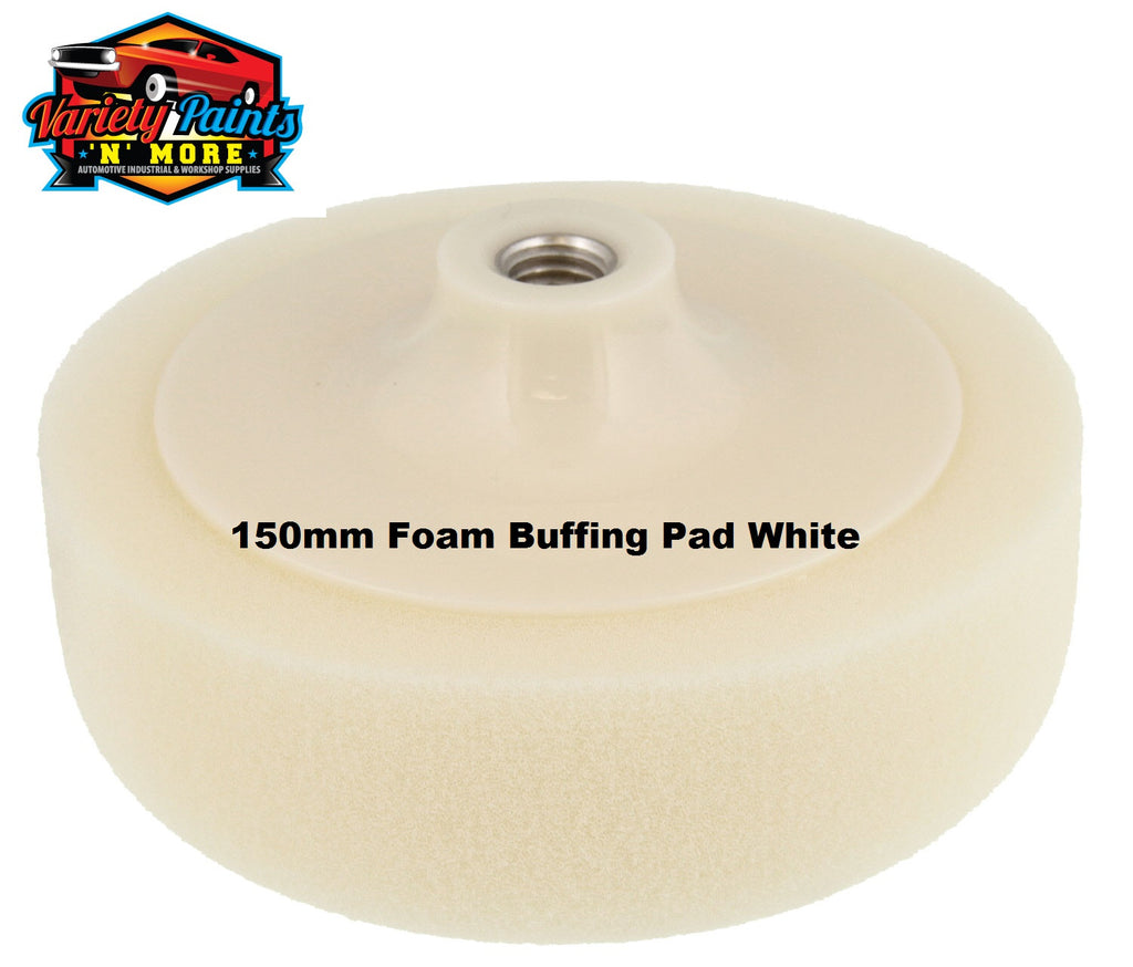 Velocity 150mm Foam Buff Pad White M14 Thread Soft  - Compounding