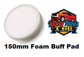 Velocity 150mm Velcro Foam Buff Pad White - Cutting