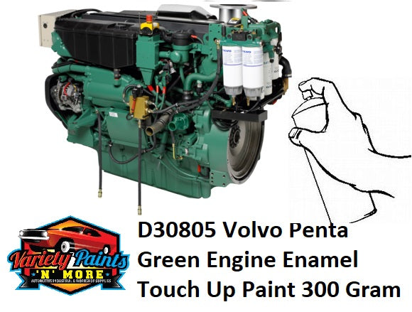 D30805 Volvo Penta Green Engine Enamel Touch Up Paint 300 Gram