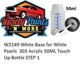 W2149 White Base for White Pearls  303 Acrylic 50ML Touch Up Bottle STEP 1
