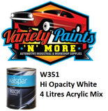 Valspar W351 High Opacity White 303 Acrylic Mix 4 Litres