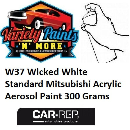 W37 Wicked White Standard Mitsubishi Acrylic Aerosol Paint 300 Grams