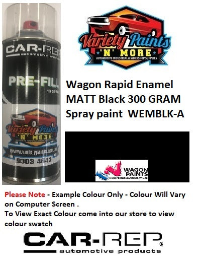 Wagon Rapid Enamel MATT BLACK 300 Gram Aerosol WAGMB-A