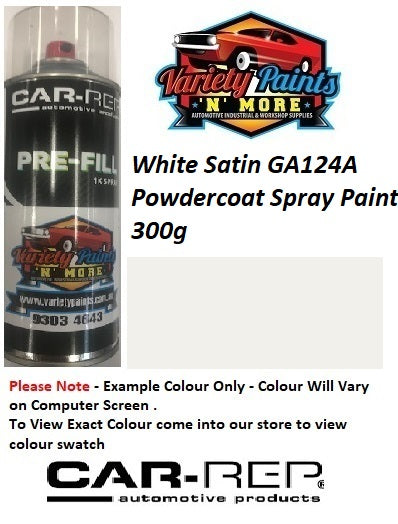 GA124A or 32312 White SATIN Acrylic Powdercoat Matched Paint 300G