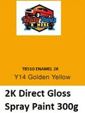Y14 Golden Safety Yellow Australian Standard 2K Direct Gloss Aerosol 300 Grams 1IS 66A 5IS B4