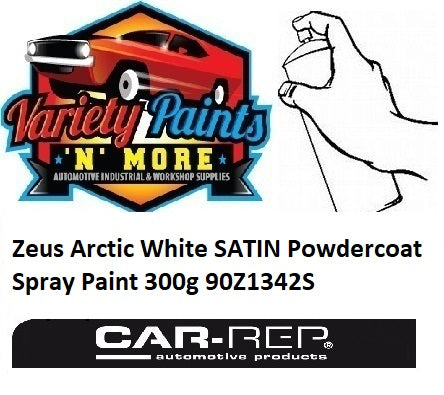 Zeus Arctic White SATIN Powdercoat Spray Paint 300g 90Z1342S