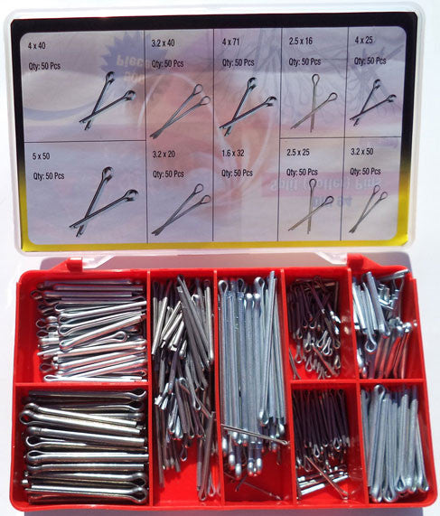 Torres Split Pins Din 94 Zinc Plated  500 pieces per box.