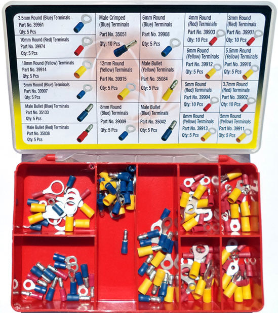 Torres Electrical Terminals Round and Male Bullets. 125 pieces per box