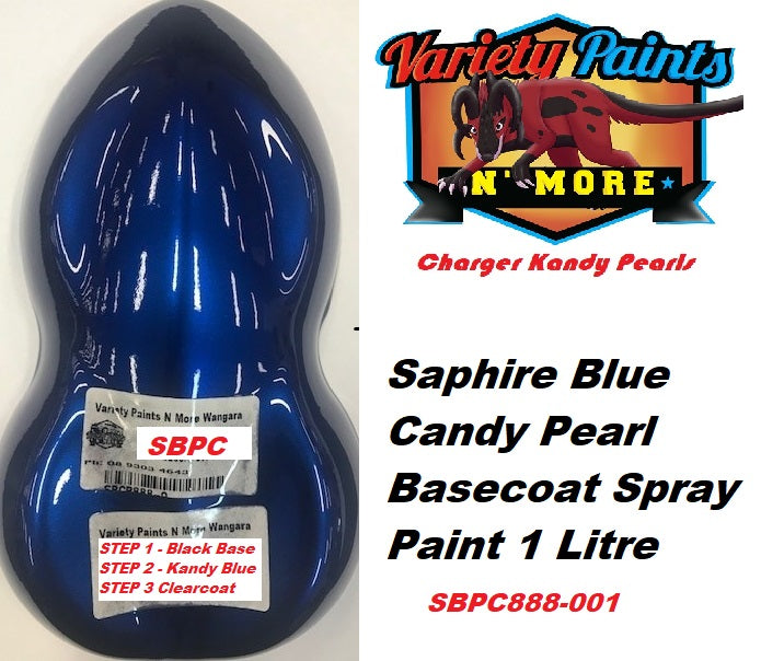 Charger Saphire Blue Candy Pearl Basecoat Spray Paint 1 Litre
