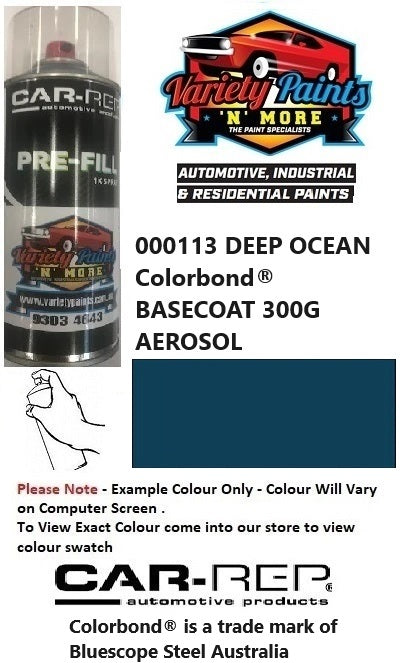 000113 Deep Ocean/Mountain Blue Colorbond® BASECOAT 300G AEROSOL