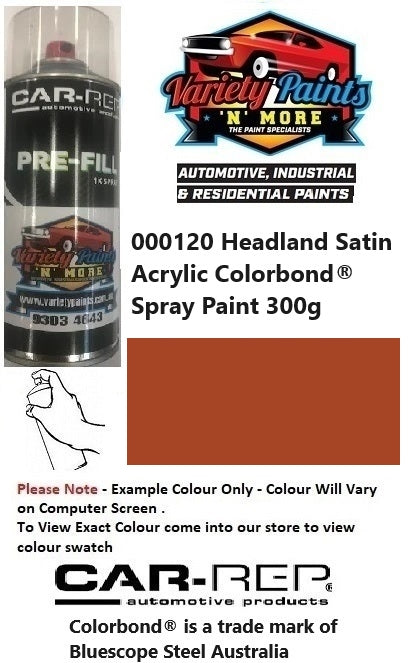 000120 Headland Satin Acrylic Colorbond® Spray Paint 300g