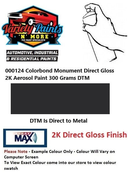 000124 Colorbond® Monument Direct Gloss 2K Aerosol Paint 300 Grams