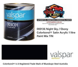 000136 Night Sky / Ebony Colorbond® Satin Acrylic 1 litre Paint Mix TIN