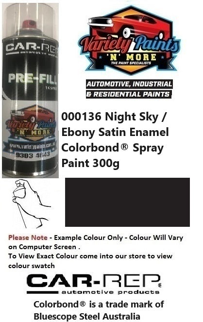 000136 Night Sky / Ebony SATIN Enamel Colorbond® Spray Paint 300g