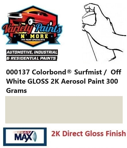 000137 Colorbond® Surfmist /  Off White GLOSS 2K Aerosol Paint 300 Grams