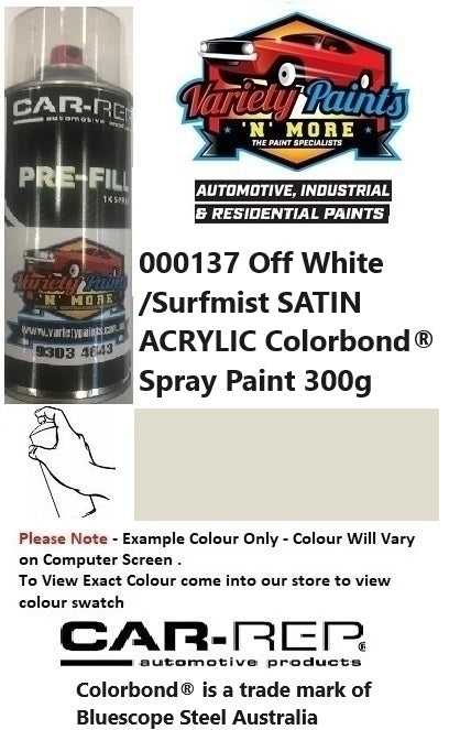 000137 Off White /Surfmist SATIN ACRYLIC Colorbond® Spray Paint 300g